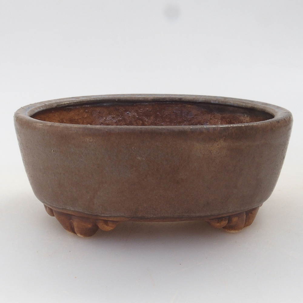 Cuenco bonsái de cerámica 10 x 8,5 x 4 cm, marrón