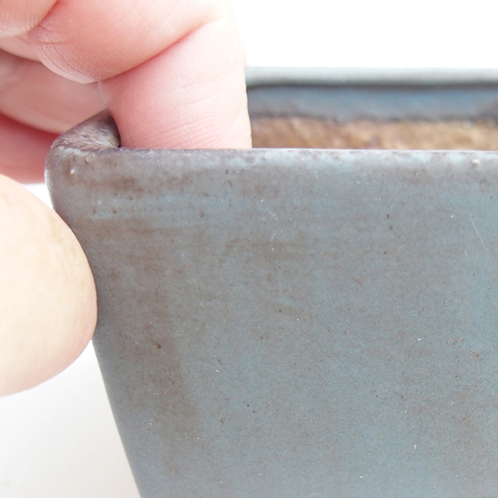 Cuenco bonsái de cerámica 8 x 8 x 5,5 cm, color azul