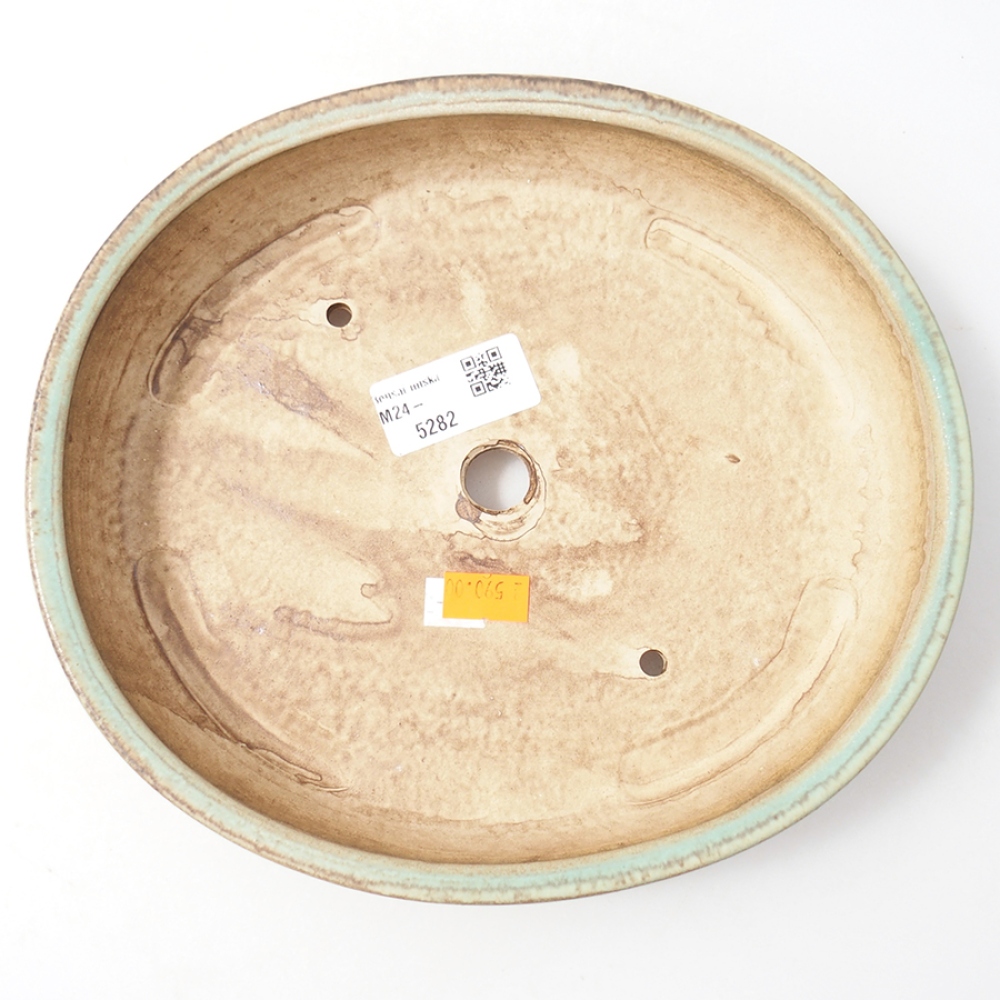 Cuenco bonsái de cerámica 22,5 x 20 x 4 cm, verde