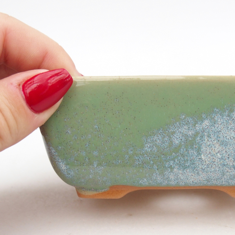 Cuenco bonsái de cerámica 10,5 x 7,5 x 4,5 cm, verde