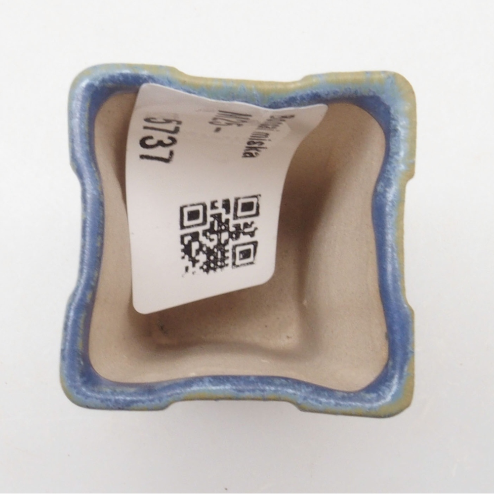 Mini cuenco bonsái 3 x 3 x 5,5 cm, color azul