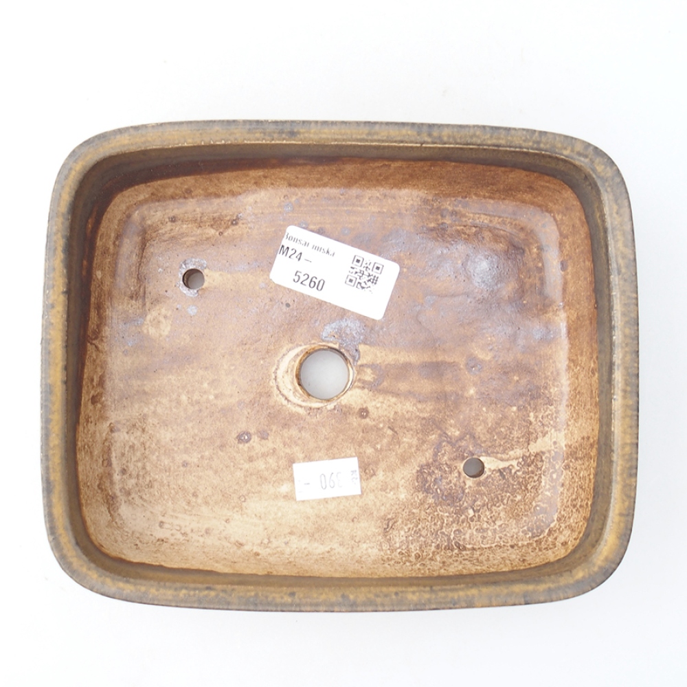 Cuenco bonsái de cerámica 17,5 x 14 x 4,5 cm, marrón