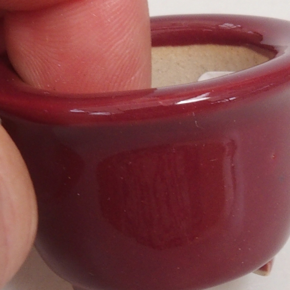 Mini cuenco bonsái 3,5 x 3,5 x 2,5 cm, burdeos