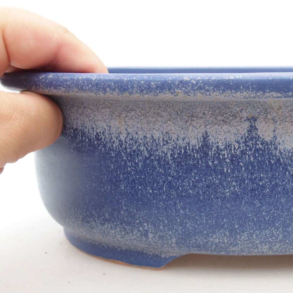 Cuenco bonsái de cerámica 23 x 19,5 x 7 cm, color azul