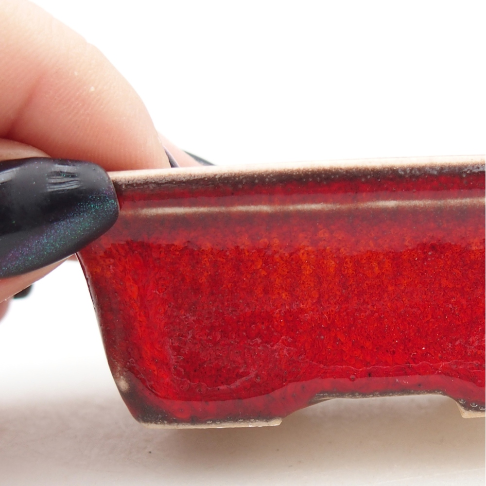 Cuenco mini bonsái 6,5 x 4,5 x 2,5 cm, color rojo