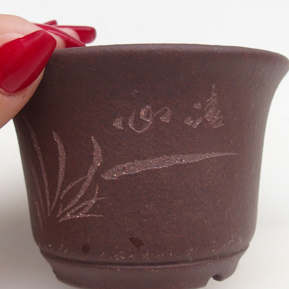 Cuenco bonsái de cerámica 9,5 x 9,5 x 6,5 cm, marrón