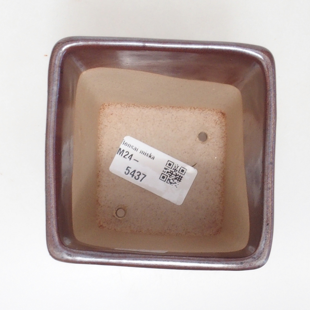 Cuenco bonsái de cerámica 8,5 x 8,5 x 11 cm, marrón