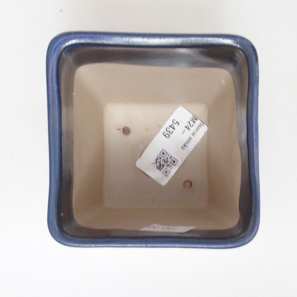 Cuenco bonsái de cerámica 8,5 x 8,5 x 11 cm, color azul