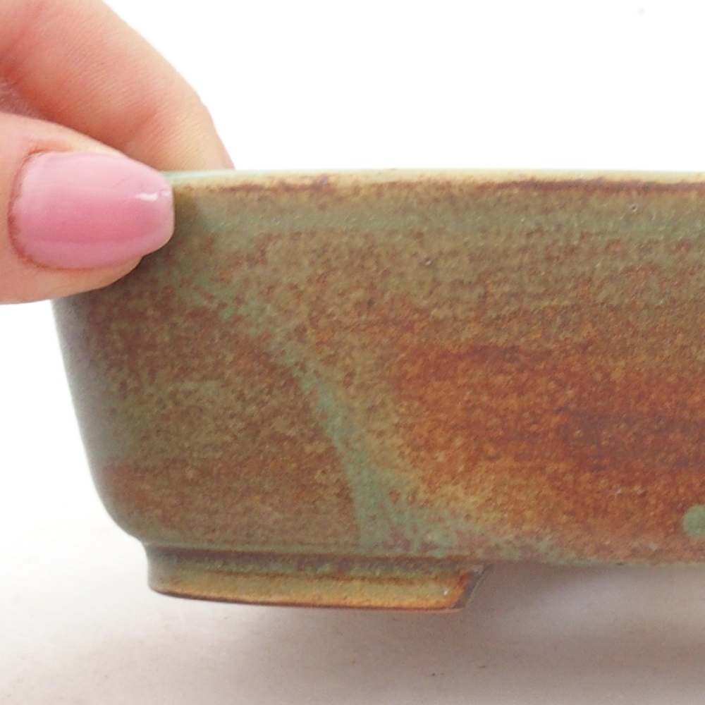 Cuenco bonsái de cerámica 15 x 12 x 4,5 cm, verde