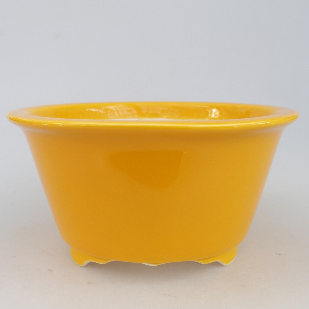 Cuenco bonsái de cerámica 16 x 16 x 8,5 cm, amarillo