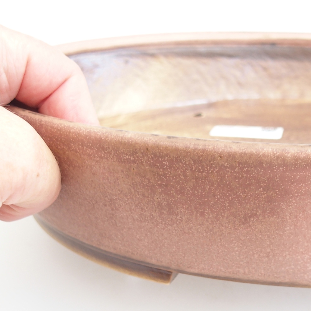 Cuenco bonsái de cerámica 31 x 26,5 x 6 cm, rosa