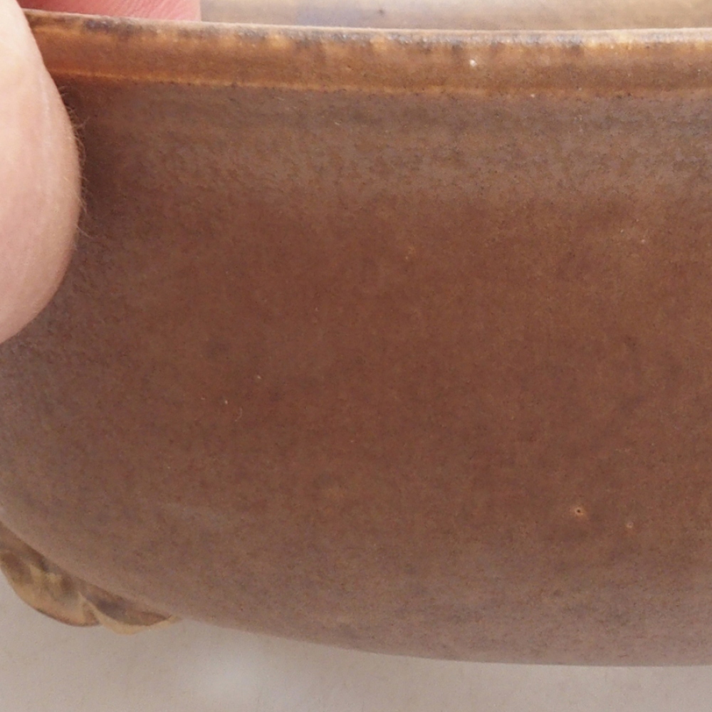 Cuenco bonsái de cerámica 10 x 8,5 x 4 cm, marrón