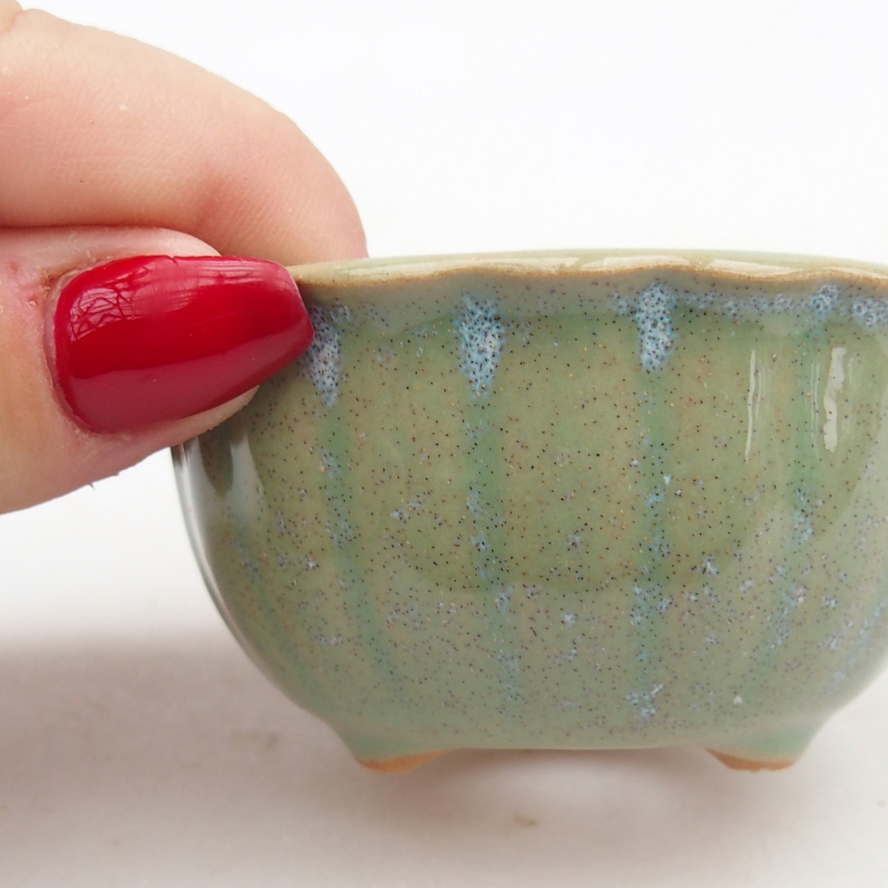 Cuenco bonsái de cerámica 7 x 8,5 x 3,5 cm, verde