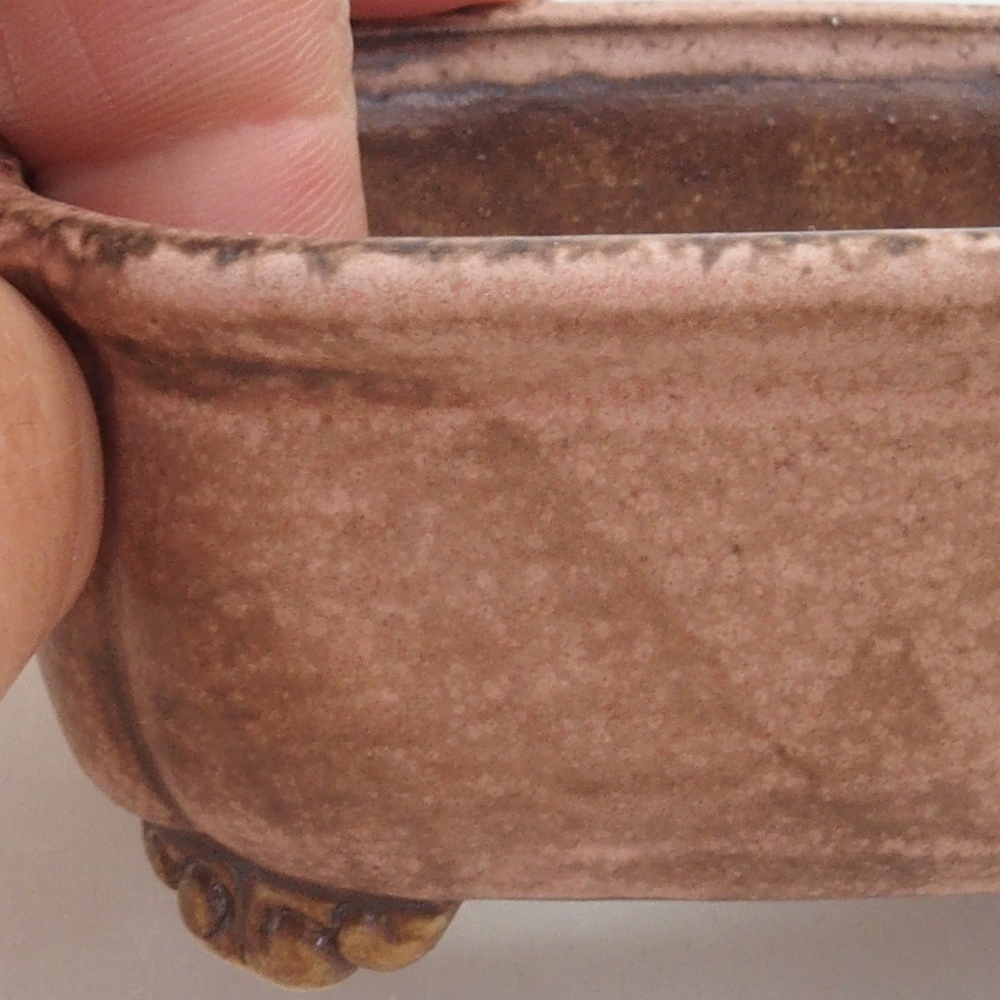 Cuenco bonsái de cerámica 10 x 8,5 x 4 cm, marrón