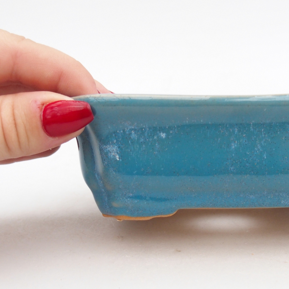 Cuenco bonsái de cerámica 14 x 11 x 4 cm, color azul