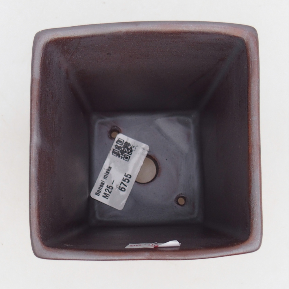 Cuenco bonsái de cerámica 9 x 9 x 12,5 cm, color metálico