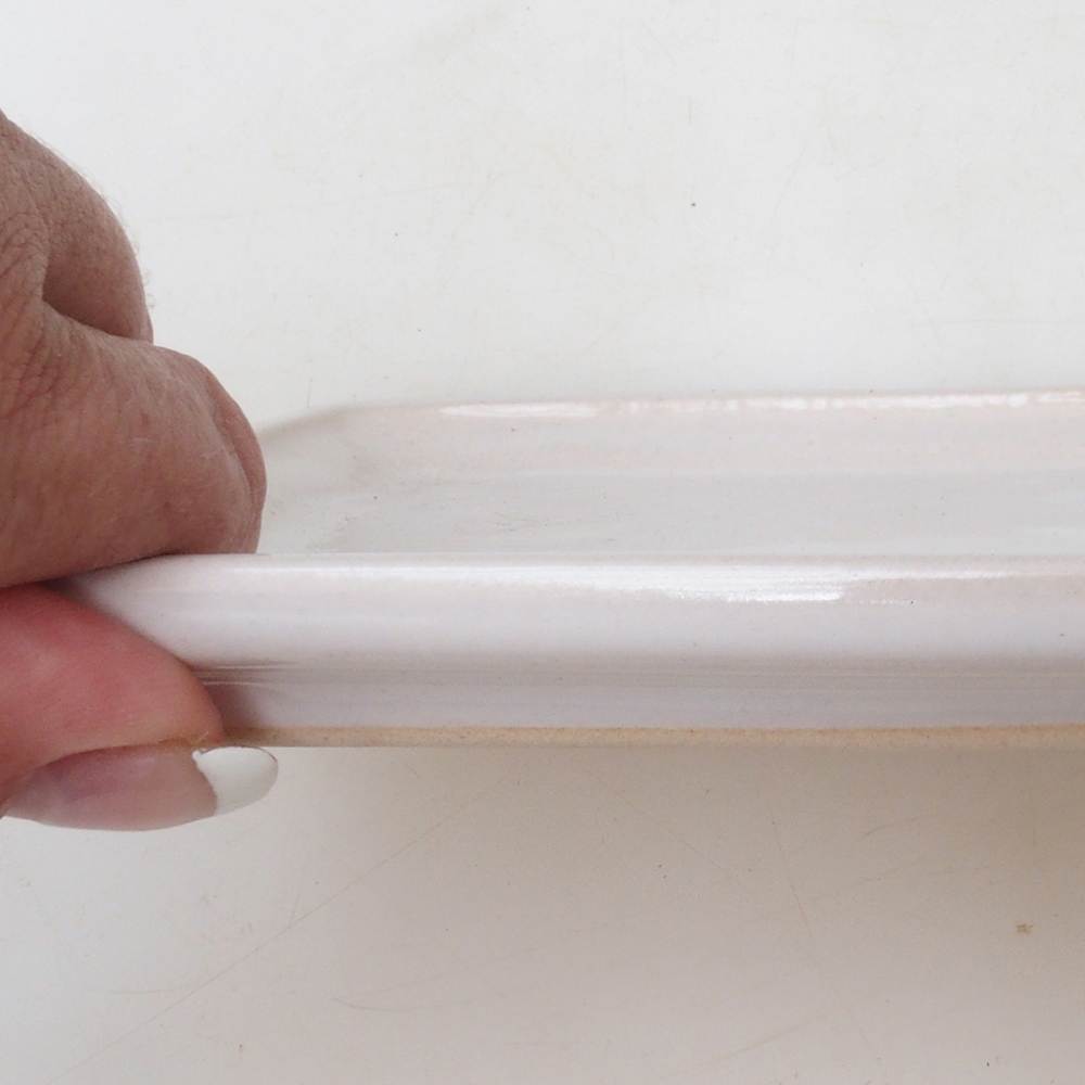 Platillo bonsái rectángulo 19,5 x 14 x 1,5 cm - blanco