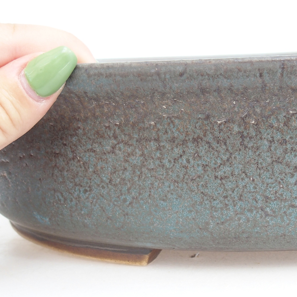 Cuenco bonsái de cerámica 32,5 x 28 x 7,5 cm, color azul