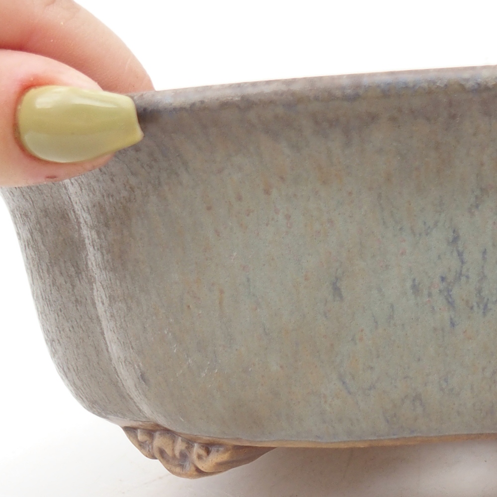 Cuenco bonsái de cerámica 19 x 17 x 6 cm, color azul