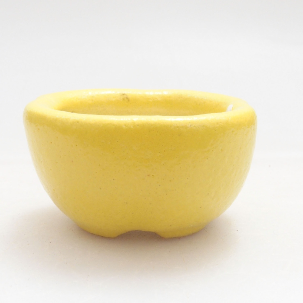 Cuenco bonsái de cerámica 4 x 4 x 2 cm, amarillo