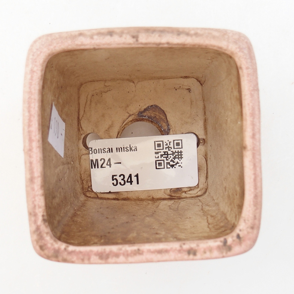 Cuenco bonsái de cerámica 6,5 x 6,5 x 7 cm, rosa