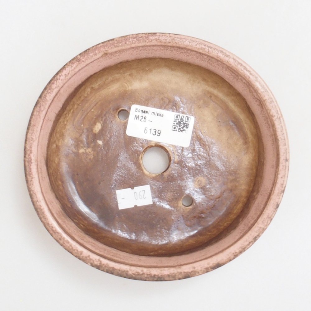 Cuenco bonsái de cerámica 10 x 8,5 x 4 cm, marrón