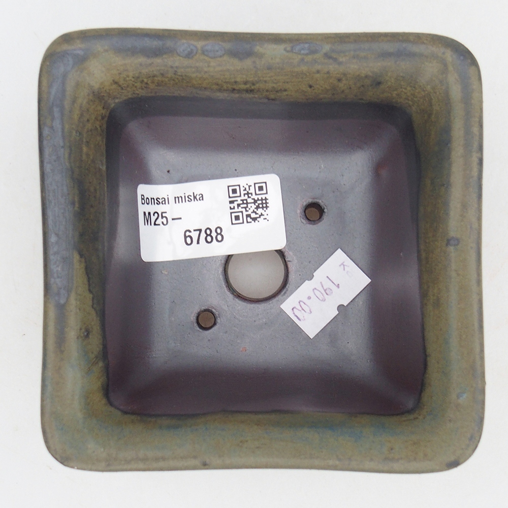 Cuenco bonsái de cerámica 10 x 10 x 6 cm, burdeos