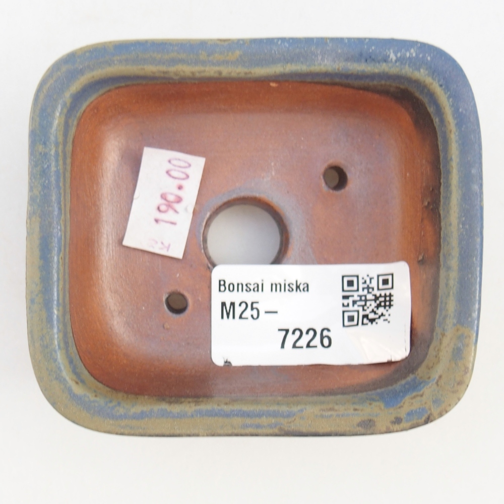 Cuenco bonsái de cerámica 14,5 x 10,5 x 4,5 cm, color azul