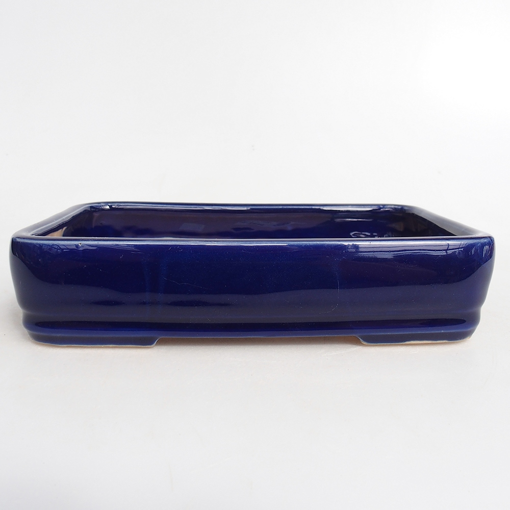 Cuenco bonsái de cerámica 18 x 13 x 4 cm, color azul