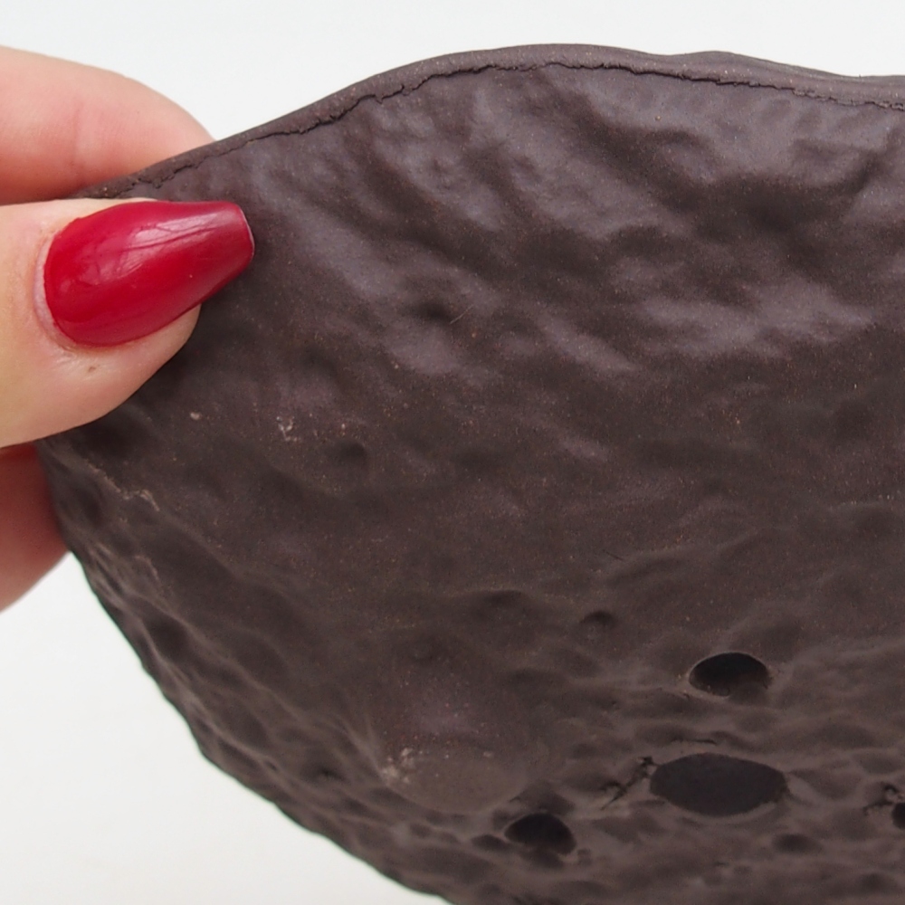 Concha de cerámica 15,5 x 15 x 4 cm , color marrón