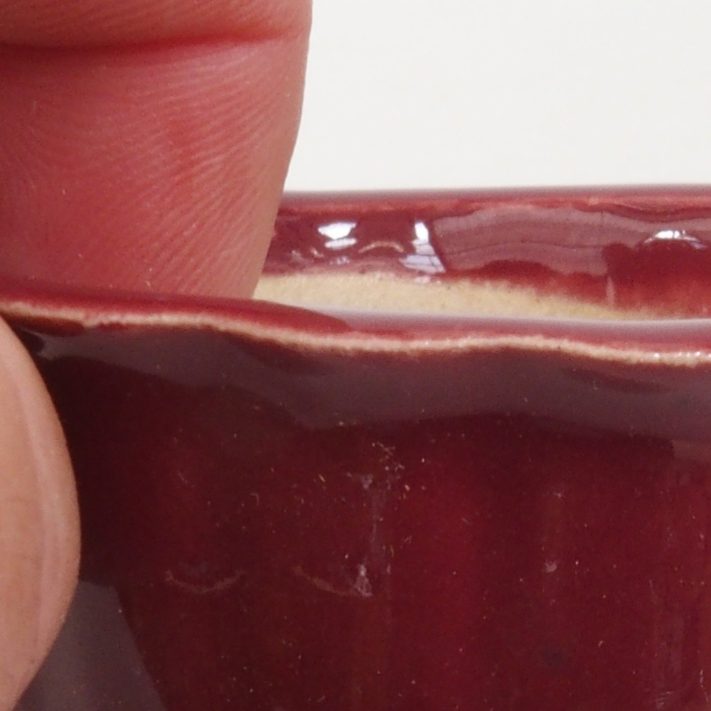 Cuenco mini bonsái 6,5 x 6,5 x 3,5 cm, burdeos