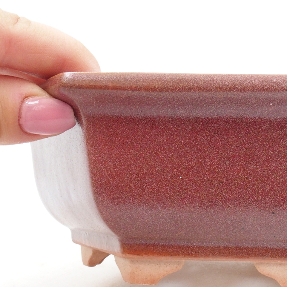 Cuenco bonsái de cerámica 14 x 11 x 4 cm, burdeos