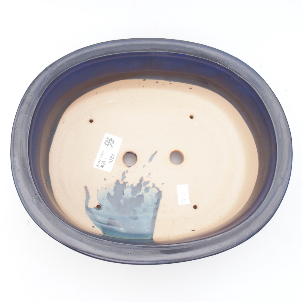 Cuenco bonsái de cerámica 26 x 22 x 8 cm, color azul