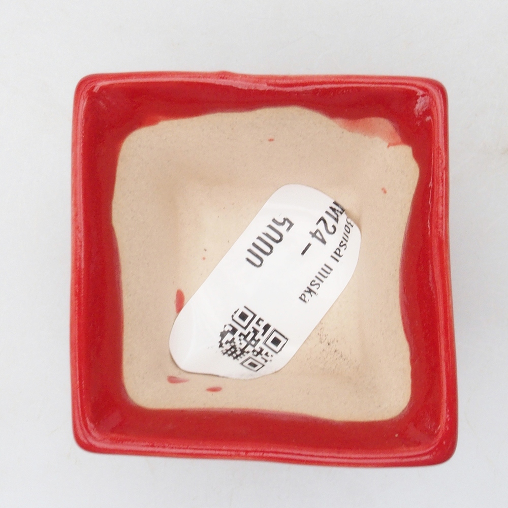 Mini cuenco bonsái 5,5 x 5,5 x 3,5 cm, color rojo