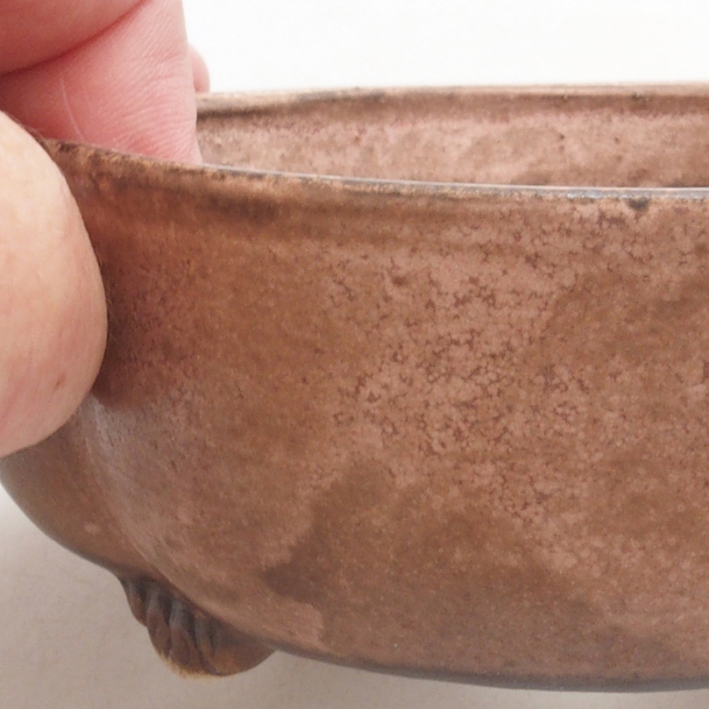 Cuenco bonsái de cerámica 10 x 8,5 x 4 cm, marrón