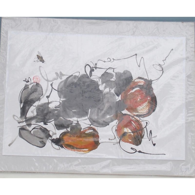 Caligrafía - fruta y abeja