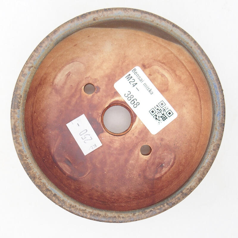 Cuenco bonsái de cerámica 10,5 x 10,5 x 4,5 cm, color azul