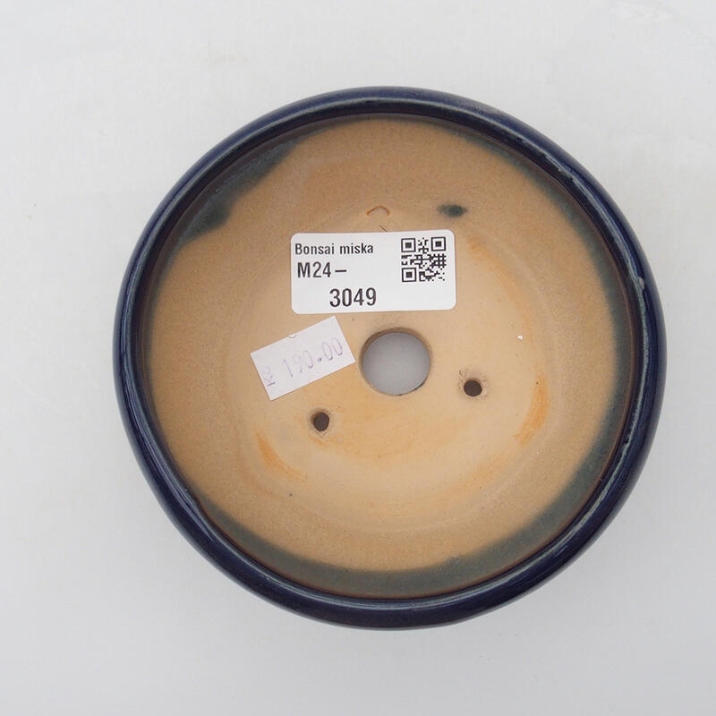 Cuenco bonsái de cerámica 10,5 x 10,5 x 4,5 cm, color azul
