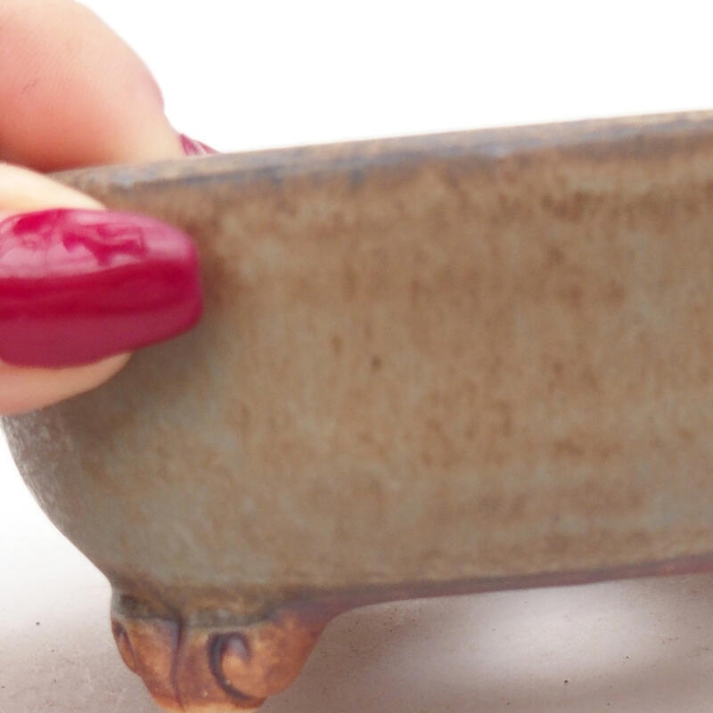 Cuenco bonsái de cerámica 10,5 x 10,5 x 4,5 cm, color azul