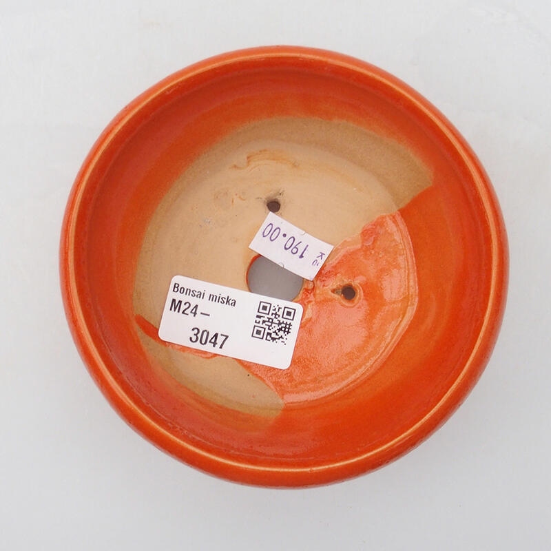 Cuenco bonsái de cerámica 10,5 x 10,5 x 4,5 cm, naranja