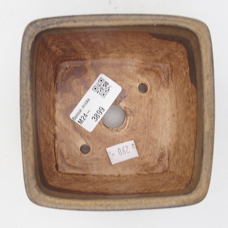 Cuenco bonsái de cerámica 10,5 x 10,5 x 6,5 cm, marrón