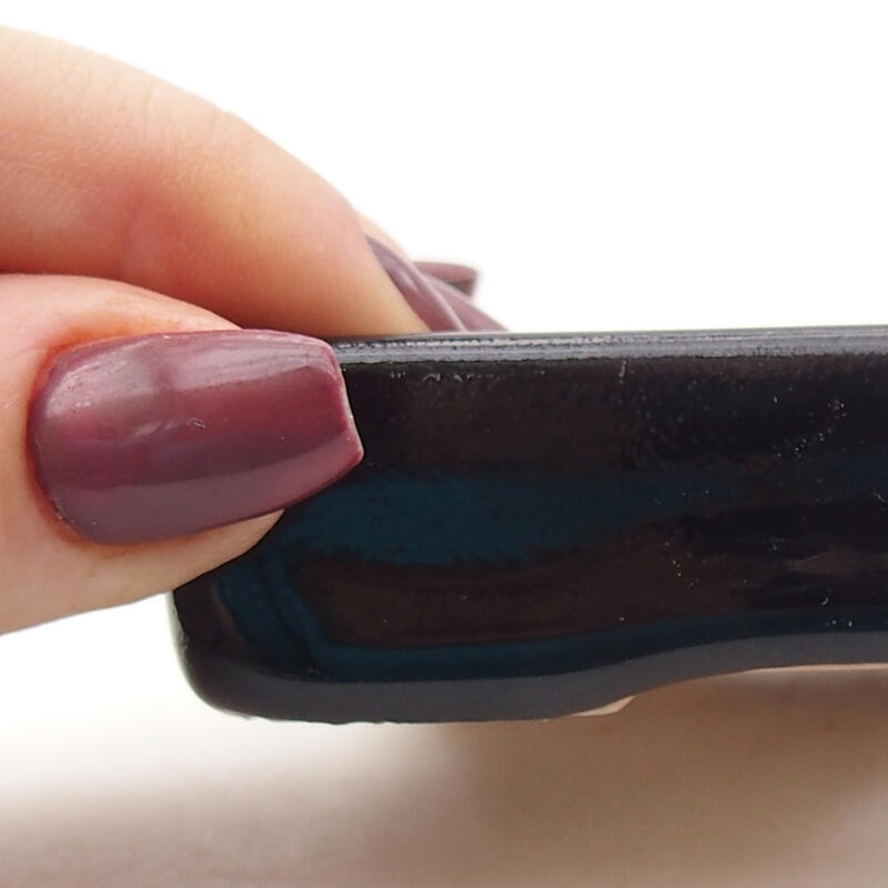 Cuenco bonsái de cerámica 10,5 x 7 x 2 cm, color negro