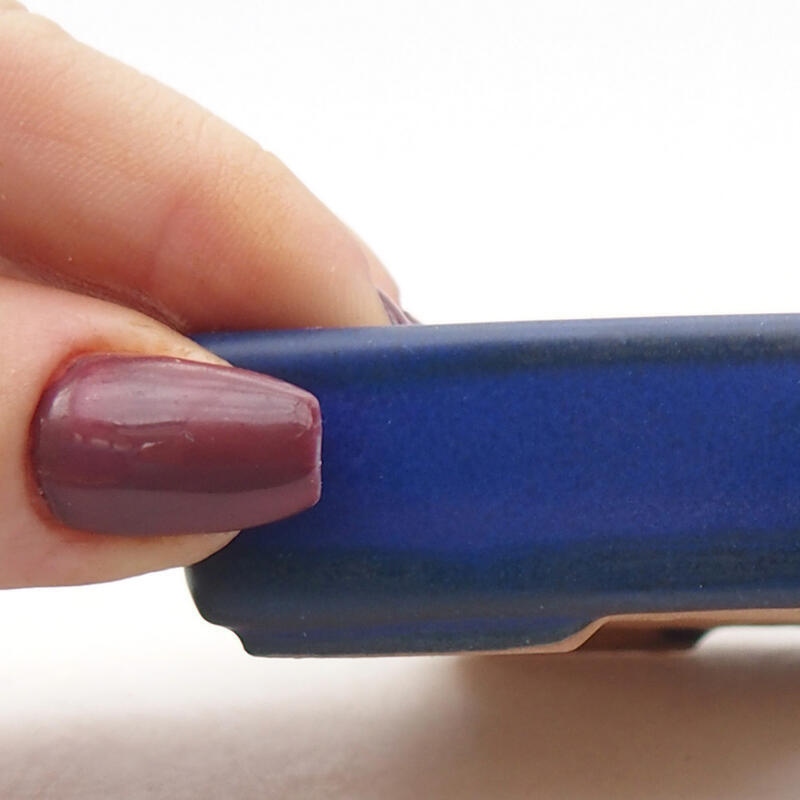Cuenco bonsái de cerámica 10,5 x 7 x 2 cm, color azul