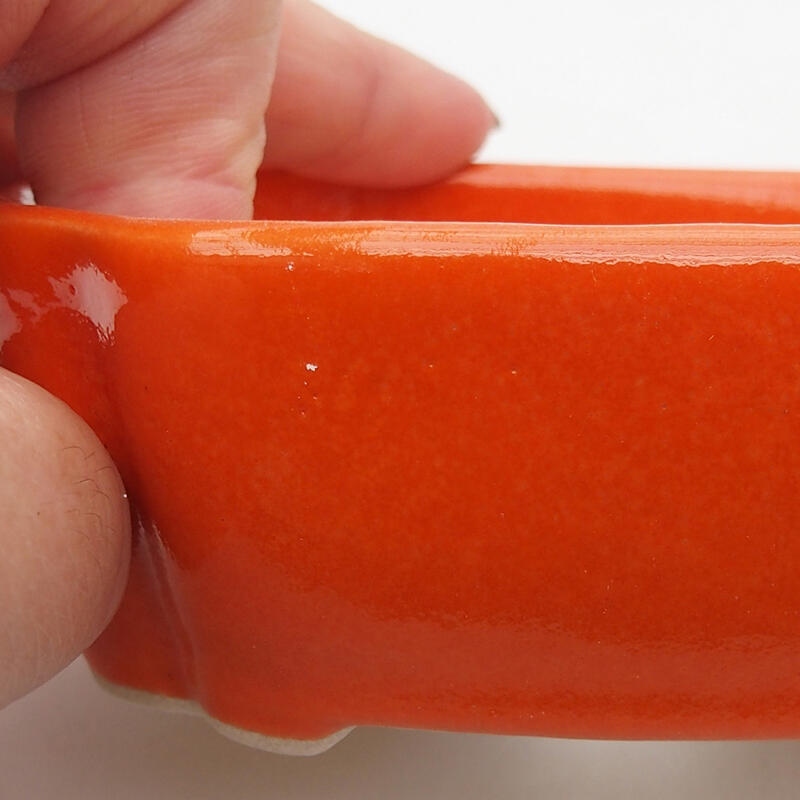 Cuenco bonsái de cerámica 10,5 x 8 x 3,5 cm, naranja