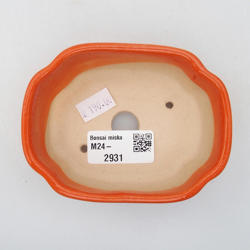 Cuenco bonsái de cerámica 10,5 x 8 x 3,5 cm, naranja