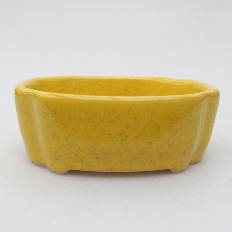 Cuenco bonsái de cerámica 10,5 x 8 x 3,5 cm, amarillo