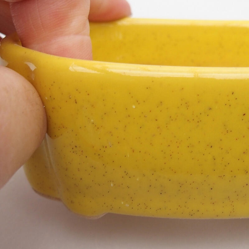 Cuenco bonsái de cerámica 10,5 x 8 x 3,5 cm, amarillo
