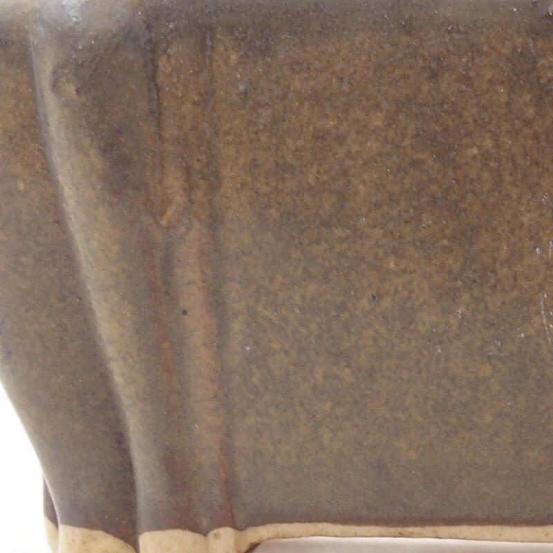 Cuenco bonsái de cerámica 10,5 x 9 x 4,5 cm, marrón