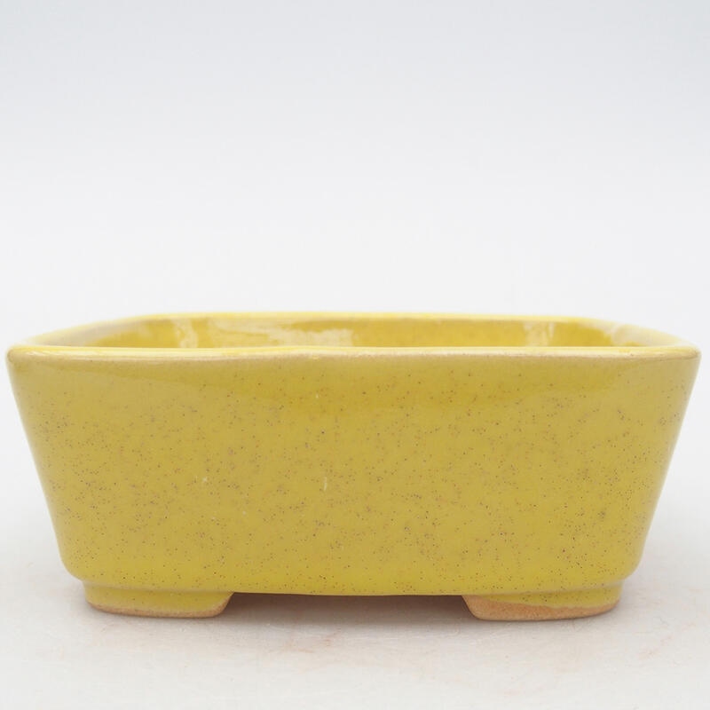 Cuenco bonsái de cerámica 10,5 x 9 x 4 cm, amarillo