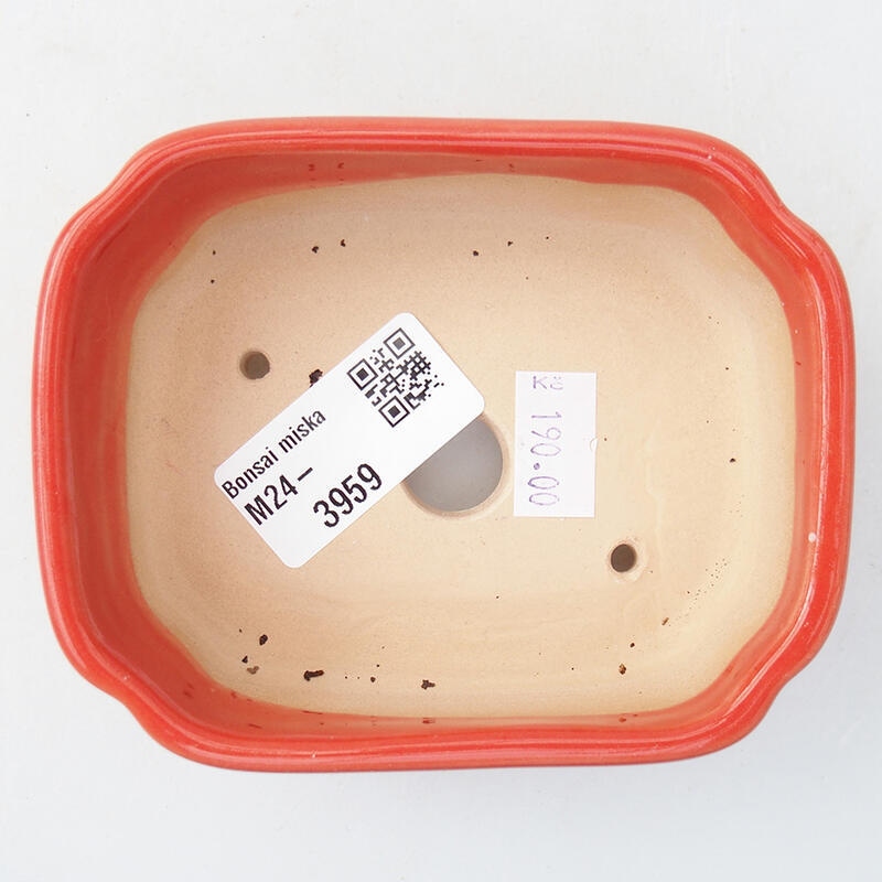 Cuenco bonsái de cerámica 10 x 5,5 x 4 cm, color rojo